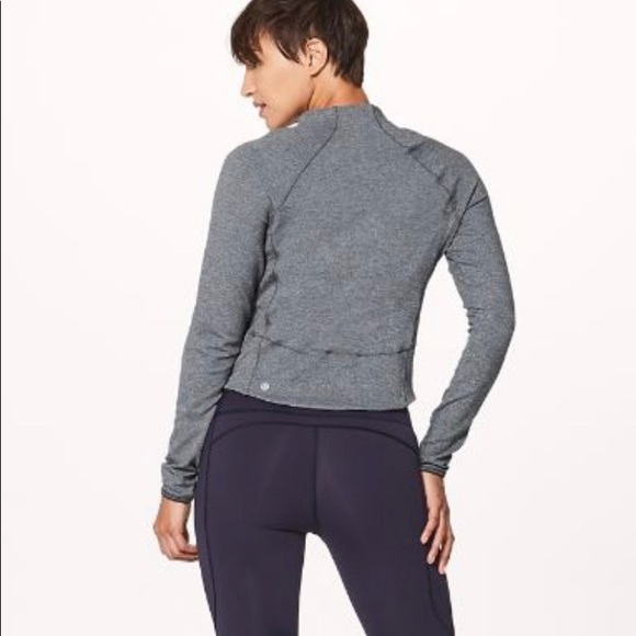 Lululemon Hill and Valley Mock Neck Long Sleeve Sweatshirt in Grey Size 6 - Picture 2 of 10
